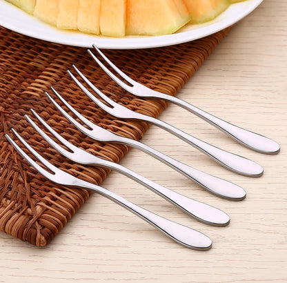 200pcs Dessert Cake Forks Fruit Forks Stainless Steel Salad Tableware Cutlery Hotel Restaurant Party Supplies