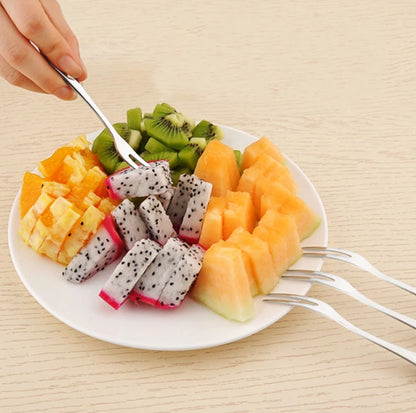 200pcs Dessert Cake Forks Fruit Forks Stainless Steel Salad Tableware Cutlery Hotel Restaurant Party Supplies