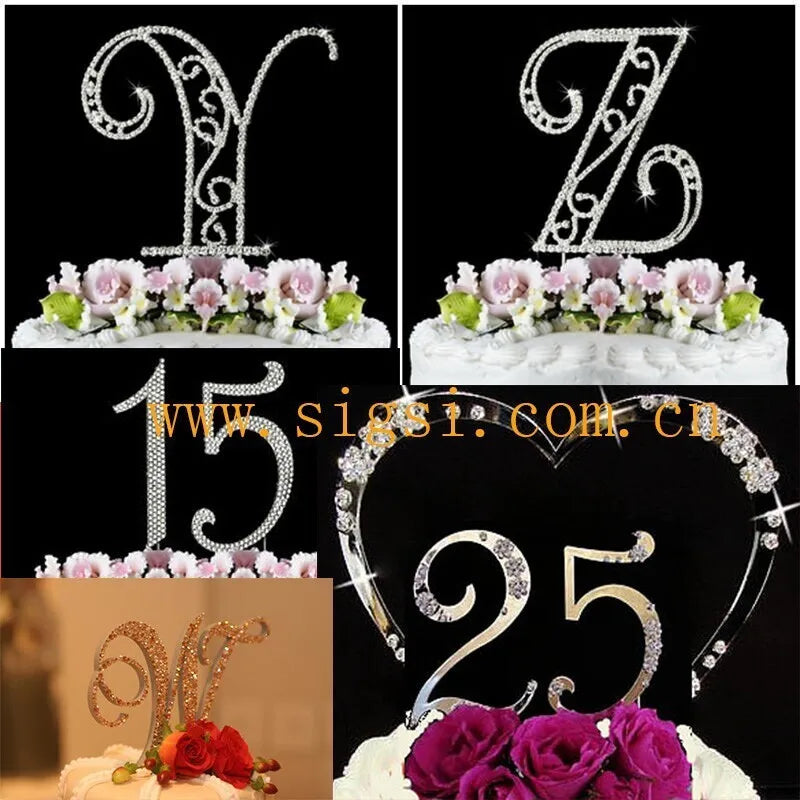 Popular wholesale rhinestone cake topper for wedding