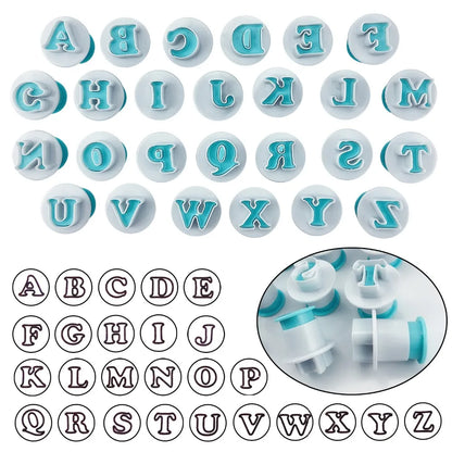 26pcs Push Easy Mini Upper&amp;Lowercase alphabet letter Cookie Cutter Cake pops Baking Mold fondant cutter cake decoration tools