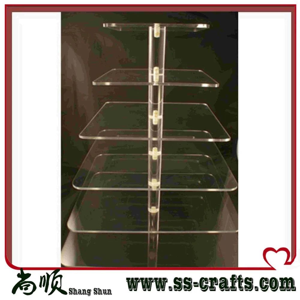 6 Tier Crystal Cake Stand Circle Acrylic square Cake Display Tools Christmas/Wedding/Birthday Party Supply US Stock 12