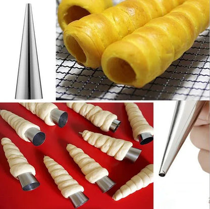 200pcs new DIY Baking Cones Stainless Steel Spiral Croissant Tubes Horn bread Pastry making mold tools Cake Mold baking supplies