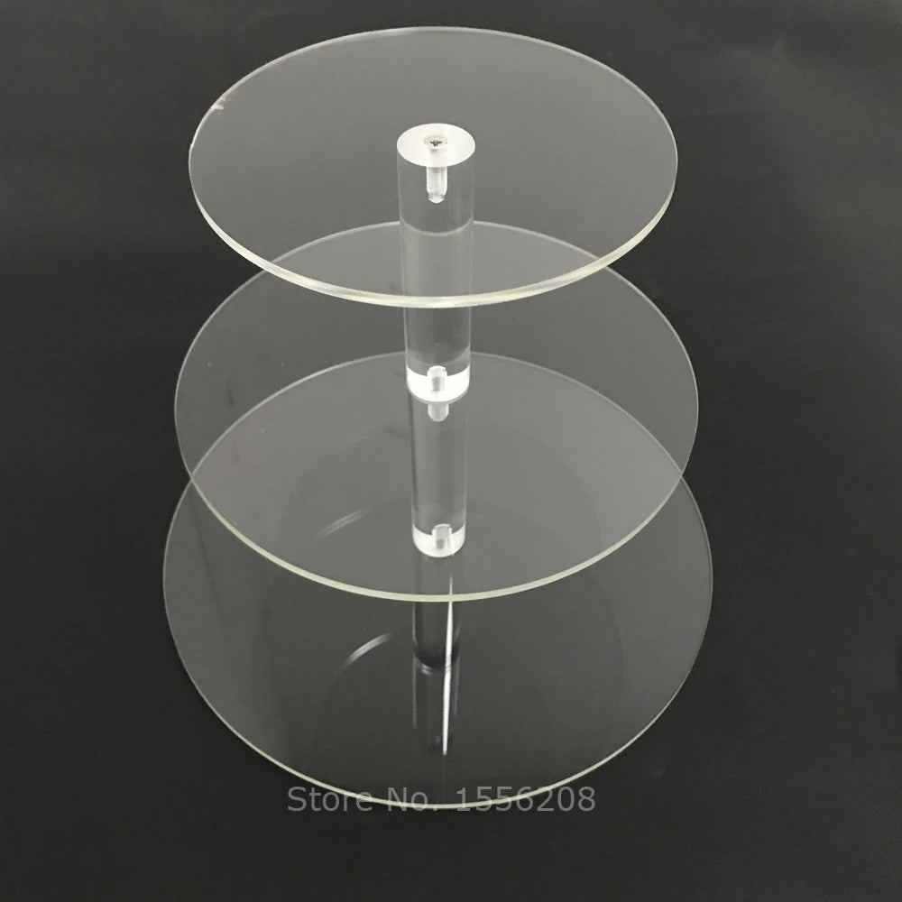 Cake Stand 3 Tier Cupcake Holder Clear Acrylic Birthday Wedding Party Dessert Decoration Tools Snack Baking Display Supplies