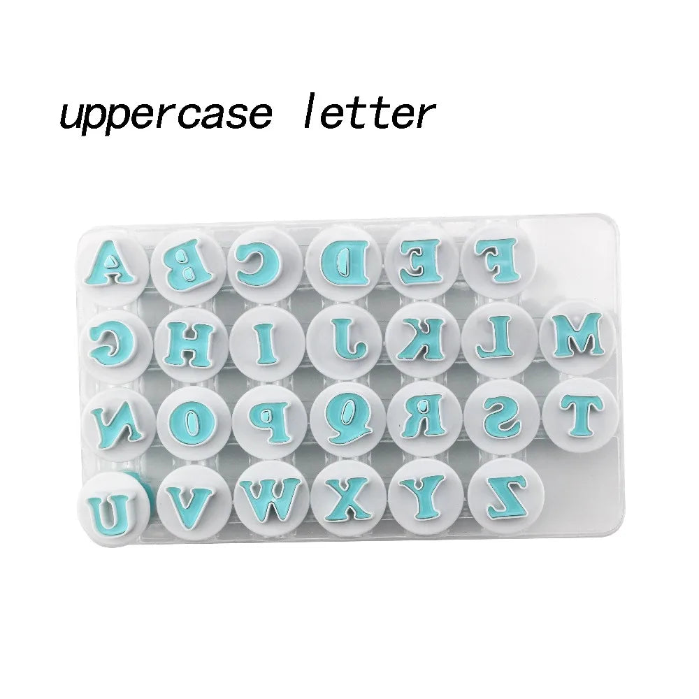 26pcs Push Easy Mini Upper&amp;Lowercase alphabet letter Cookie Cutter Cake pops Baking Mold fondant cutter cake decoration tools