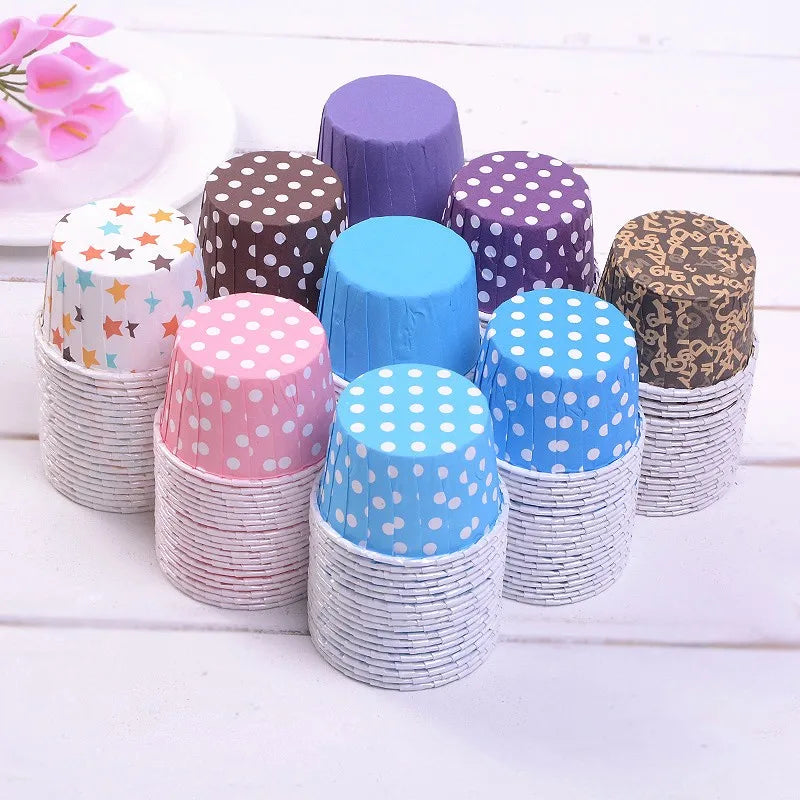 45*35mm Round Polka Dot Paper Cupcake Muffin Cases Baking Cups Various Colours for baby shower party favors Paper Party Supply