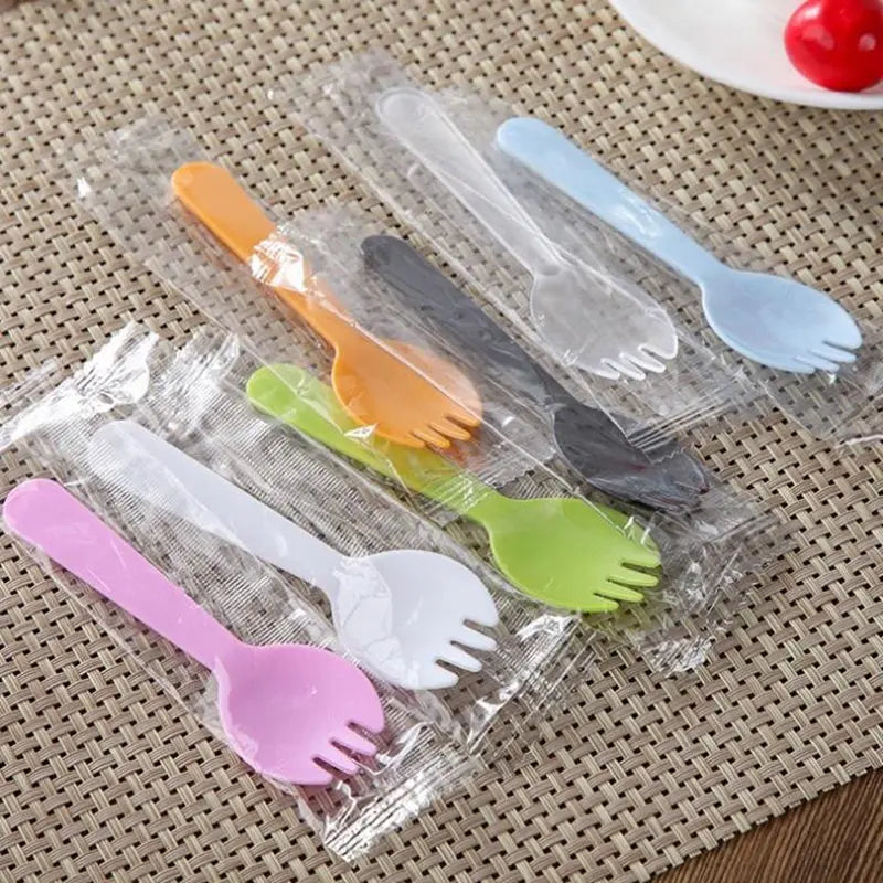 Plastic Cake Ice Cream Dessert Fuirt Fork Mini Partyware For Birthday Wedding Party Event Tableware Supplies F20173707