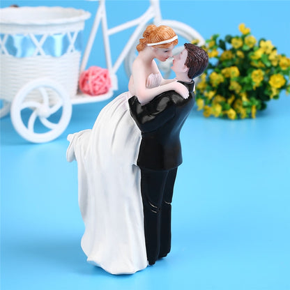 Romantic  Bride &amp;amp; Groom Dolls Wedding Decoration Supplies Cake Toppers Dolls Synthetic Resin Marry Valentine&amp;