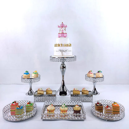 2020  cake stand Wedding Plates Set Metal Round Party Dessert Crystals Cake Stand Cupcake  Stand  Cake Decorating Supplies