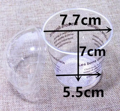 200pcs 180ml Plastic Tiramisu Cup Clear Mousse Cup Sawdust Cup with Dome Lid Disposable Dessert Cake Cups Party Supplies