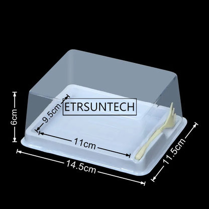 300pcs Plastic Cake Packaging Box Dessert Container Cupcake Packing Box With Fork Party Supplies