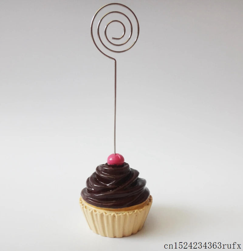 50 Pcs Cake Cup Place Card Holder Resin Handicraft Name Holder Clips Wedding Decoration Party Supplies