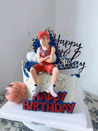 Basketball Theme Happy Birthday Cupcake Topper Cute Sport Fans Cake Topper For Boys Birthday Party Dessert Cake Decorations Gift