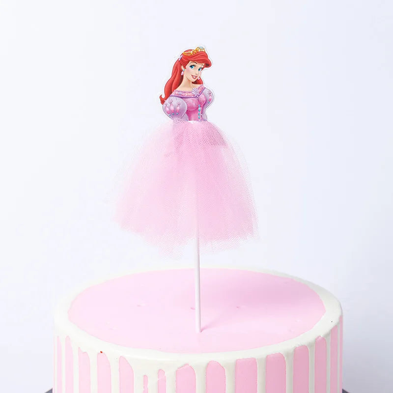 1PCS 21cm Princess Birthday Party Decorations Kids Cake Topper for Girls Birthday Decoration Anniversaire Cake Supplies