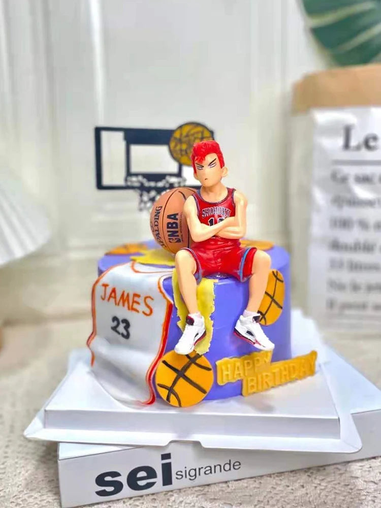 Basketball Theme Happy Birthday Cupcake Topper Cute Sport Fans Cake Topper For Boys Birthday Party Dessert Cake Decorations Gift