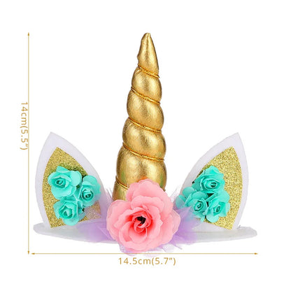 Unicorn Girls Cake Topper Kids 1st Birthday Decor Cloud Rainbow Balloon Cupcake Toppers Baby Shower Christening Cake Decorating