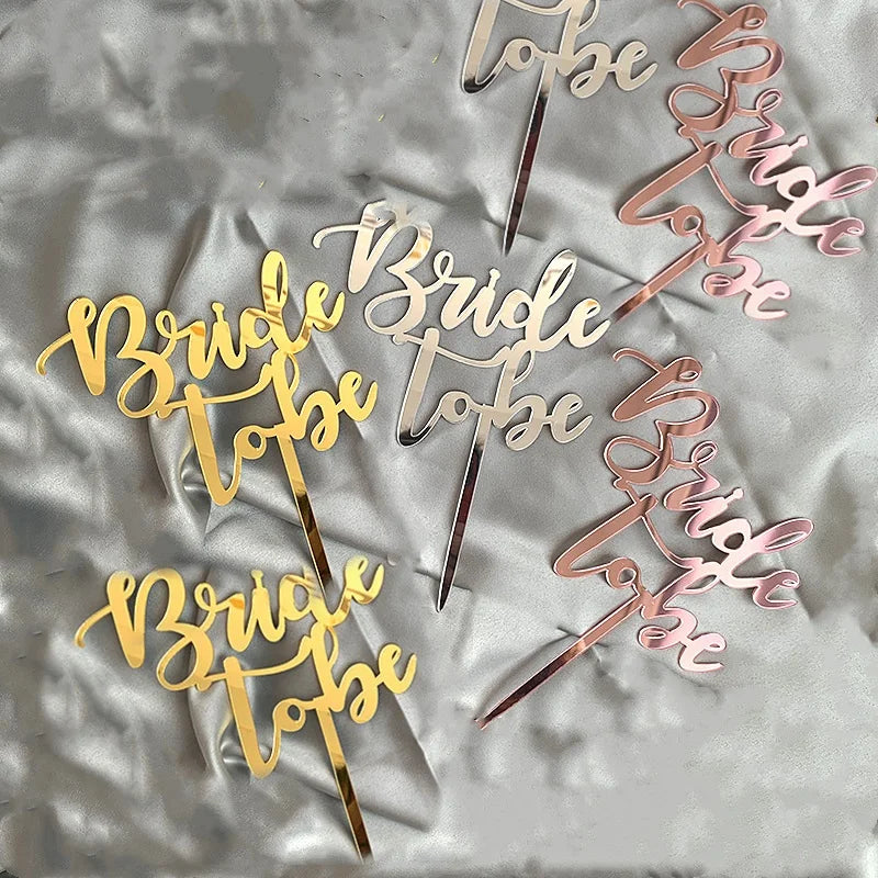 2020 Rose gold Bride To Be Theme Party Cake Plugin  Hen Party Dessert Decoration Wedding party Cake Topper Acrylic Cake Supplies