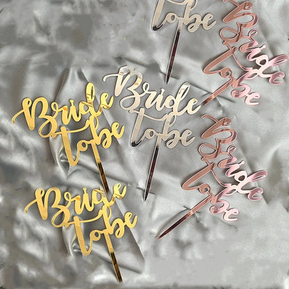 2020 Rose gold Bride To Be Theme Party Cake Plugin  Hen Party Dessert Decoration Wedding party Cake Topper Acrylic Cake Supplies