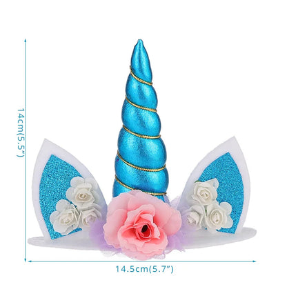 Unicorn Girls Cake Topper Kids 1st Birthday Decor Cloud Rainbow Balloon Cupcake Toppers Baby Shower Christening Cake Decorating
