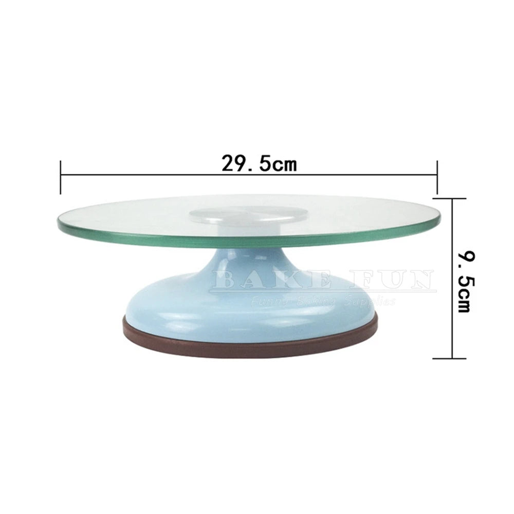 12 Inch Turntable Pastry Stand Glass Decorating Rotating Cake Stable Tools Baking Moulding DIY Bakery Decoration Supplies