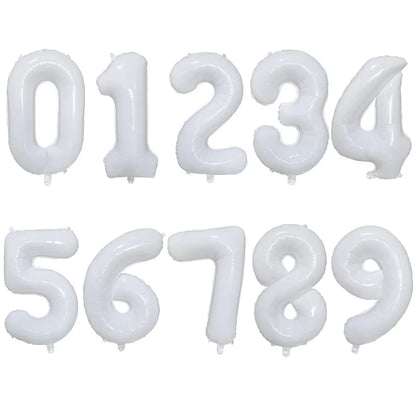 32/40Inch Cream Color Number Balloons 1-9 Large Digital Foil Helium Ball Girl Kids Adult Happy Birthday Party Decoration Wedding