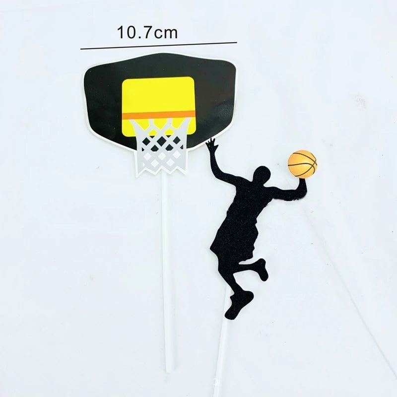 New Football Happy Birthday Cake Topper Theme Basketball Acrylic Cake Topper for Kids Birthday Party Cake Decoration Baby Shower