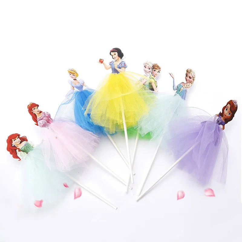 1PCS 21cm Princess Birthday Party Decorations Kids Cake Topper for Girls Birthday Decoration Anniversaire Cake Supplies