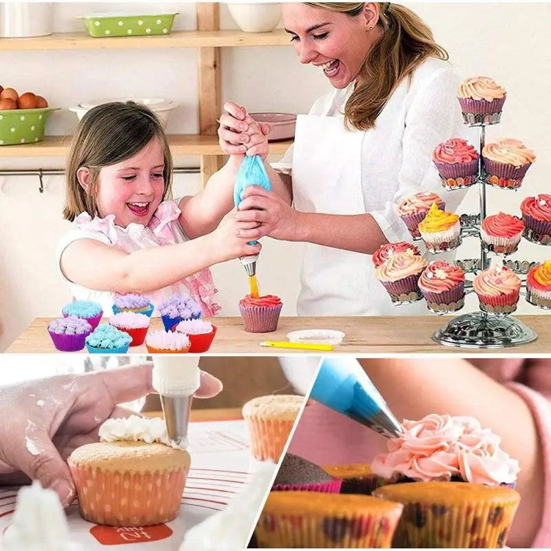 Cake Decorating Supplies Kit for Beginners, 237 Pieces, Ultimate Kitchen Patisserie &amp; Baking Supplies Set with Turntable Stand