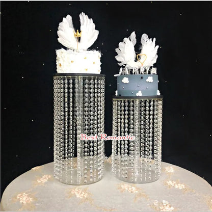 New Hot Luxury Crystal Acrylic Cake Stand Wedding Table Top Decoration Centerpieces Cake Display For Birthday Party Supplies