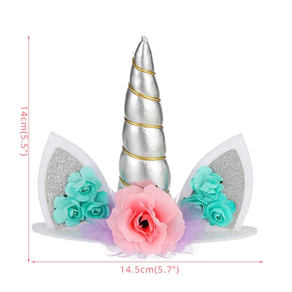 Unicorn Girls Cake Topper Kids 1st Birthday Decor Cloud Rainbow Balloon Cupcake Toppers Baby Shower Christening Cake Decorating