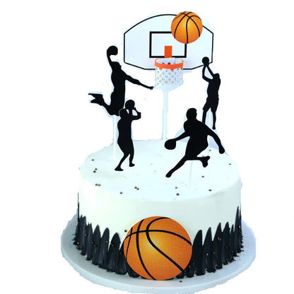 New Football Happy Birthday Cake Topper Theme Basketball Acrylic Cake Topper for Kids Birthday Party Cake Decoration Baby Shower