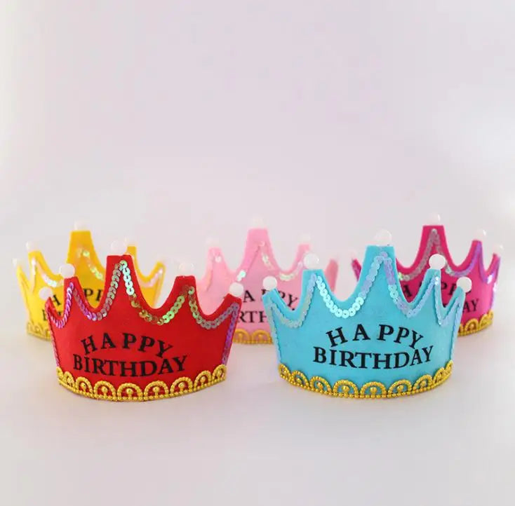 5 Colors Luminous Child Birthday Hat Party Supplies hat prince crown cake led hoop dress up hat Party Festival Decoration SN1765