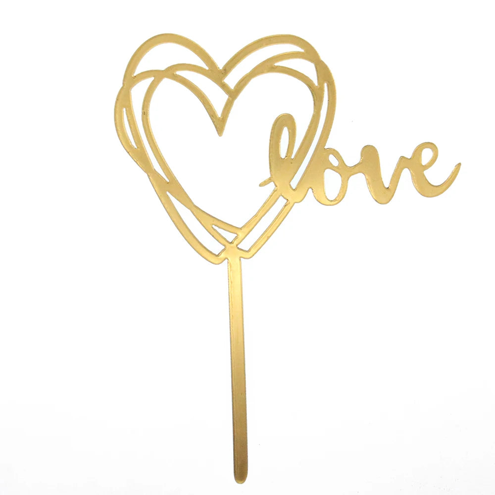 100 pcs/lot Mixed Happy Birthday Cake Topper Acrylic Letter Cake Top Flag Decoration for Birthday Party Wedding Supplies