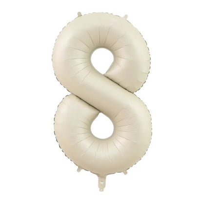 32/40Inch Cream Color Number Balloons 1-9 Large Digital Foil Helium Ball Girl Kids Adult Happy Birthday Party Decoration Wedding