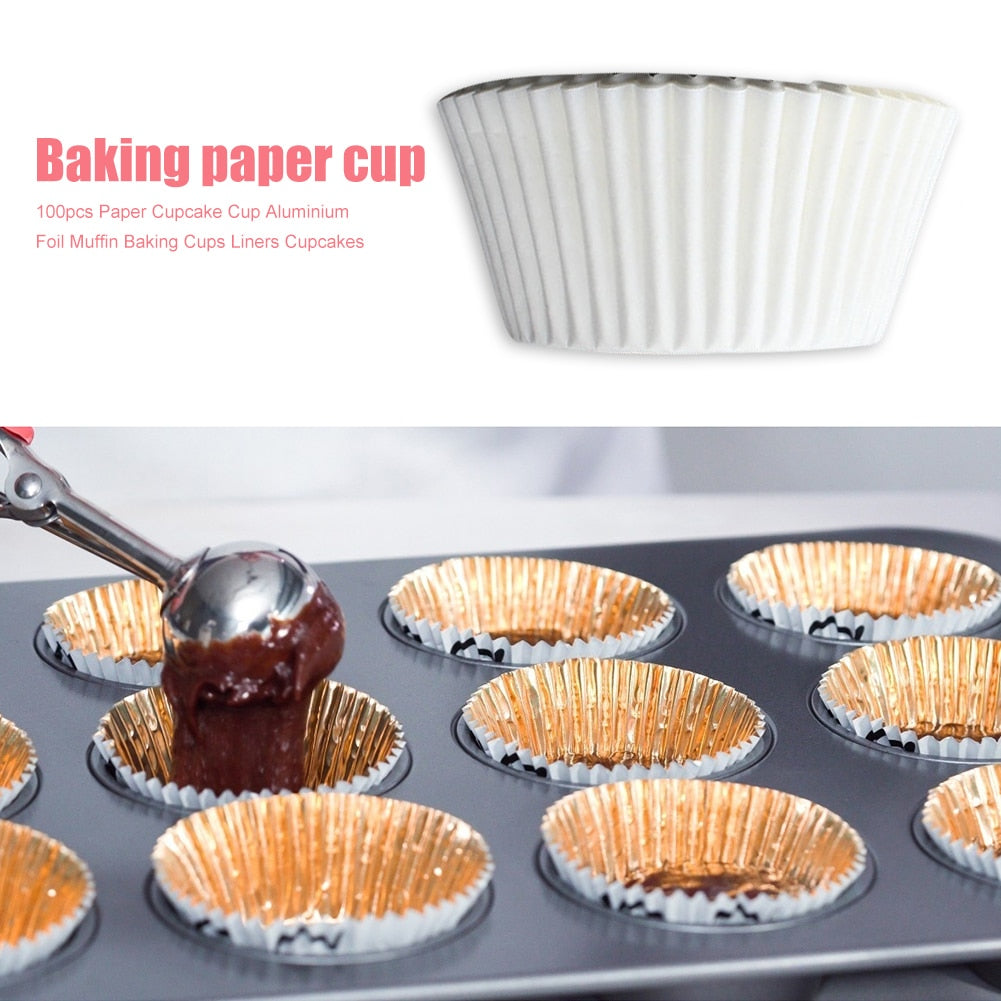 100Pcs Muffin Cupcake Paper Cups Cupcake Liner Baking Muffin Box Cup Case Party Tray Cake Decorating Tools Birthday Party Decor