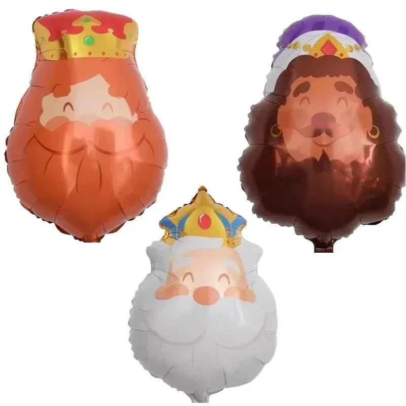 3pcs King Heard Balloons Cartoon King Foil Ball For Happy Birthday Party Baby Shower Decoration Kids Toys Helium Air Globos