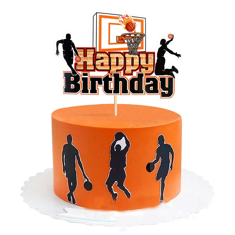 Basketball Cake Topper Football Soccer Happy Birthaday Wedding Love Kids Party Cupcake Toppers Decoration Baking Supplies DIY