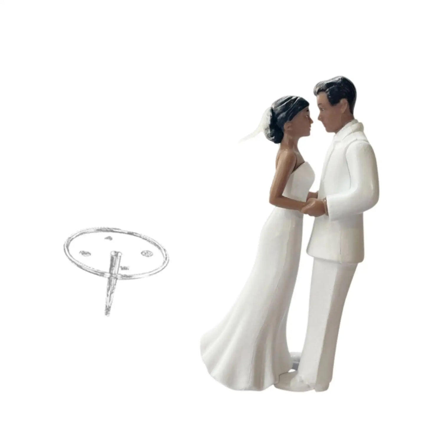 Wedding Cake Topper Accessory DIY Micro Landscape Modern Keepsake Simulated Bride Groom Figurine Decoration for Bridal Showers