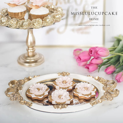 Tray Resin European Style Living Room Creative Rectangular Cake Wedding Supplies Dessert Table Decoration Jewelry Storage Medium