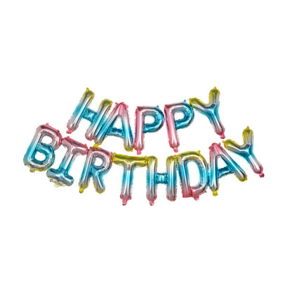 13pcs Rose Gold Happy Birthday Balloons – Letter Foil Balloon Decoration Set