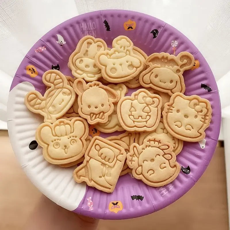 Halloween Sanrios Anime Kawaii Cookie Mold Cute Ghost Hellokittys Cinamolol Parent Child DIY Family Cartoon Baking Mold Gifts