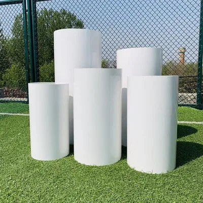 China Supplies Decorative Round Cylinder White Iron Cake Table for Events Party