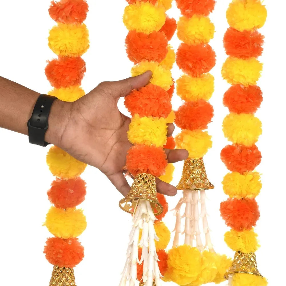 Marigold Flower Garlands 1.5m Artificial Flower Garland Indian DécorPooja Diwali Fiesta Day of The Dead Christmas Events Decor