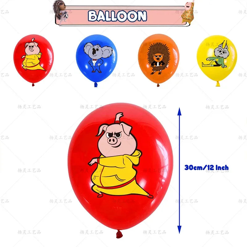 Cartoon Sing2 Theme DIY Balloons Party Supplies Birthday Banner Latex Balloon Decoration Cake Supplies Kid Girl gift