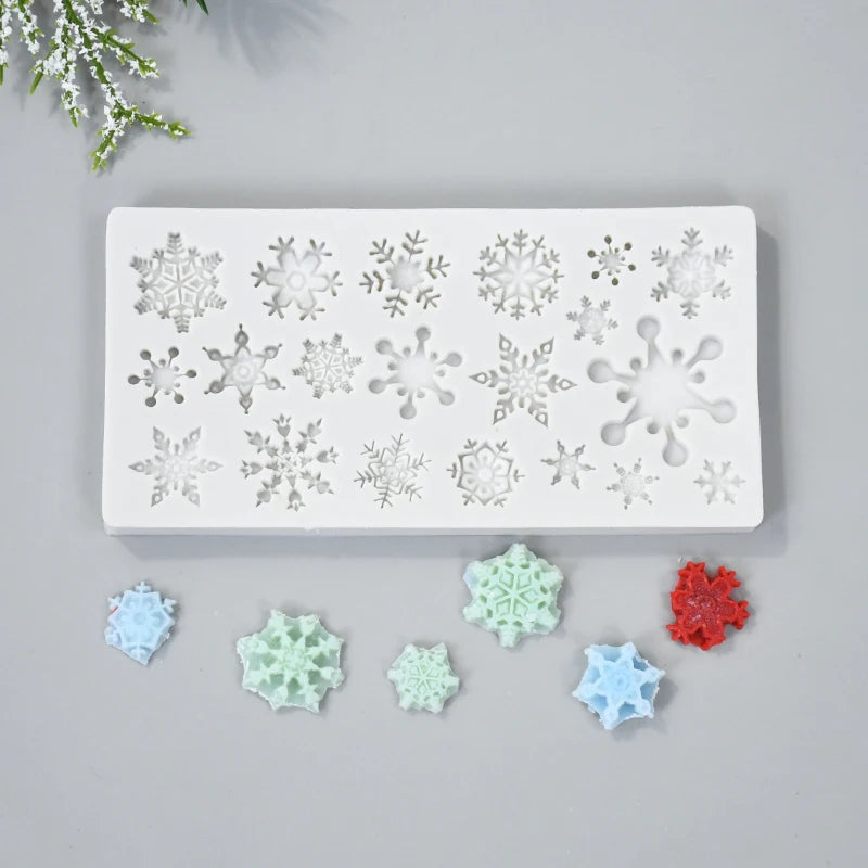 Chrsitmas Decor Silicone Molds Snowflake Xmas Tree Shape Cake Mold Baking Tool Candy Chocolate Biscuits Mould Ornament Supplies