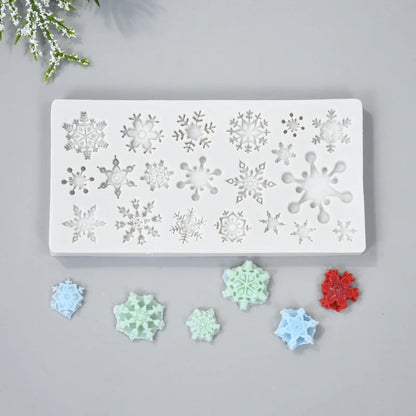 Chrsitmas Decor Silicone Mold Snowflake Xmas Tree Shape Baking Tool Cake Mold Candy Chocolate Biscuits Mould Decoration Supplies