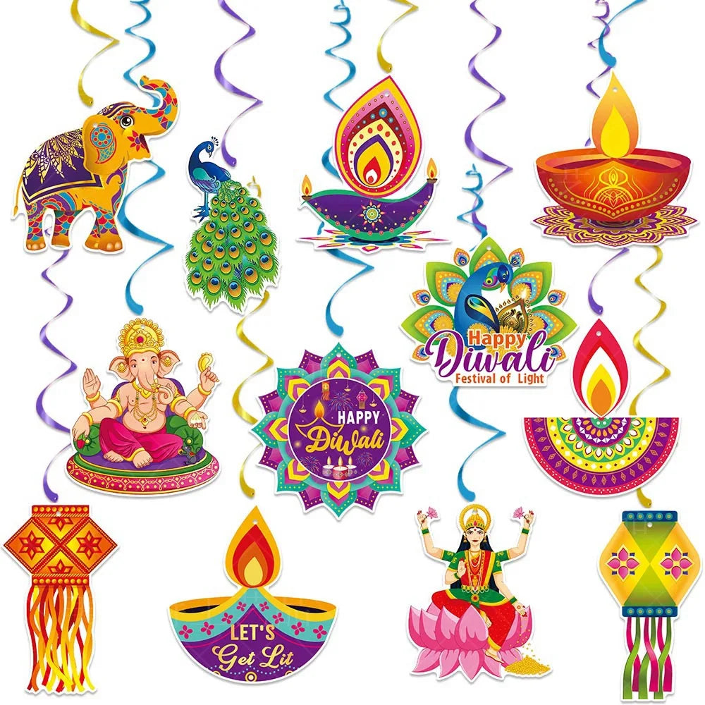 1set Diwali Pendant DIY Personal Farm Diwali Decorations For Home 2023 Happy New YearTree Hanging Ornament New Year 2024