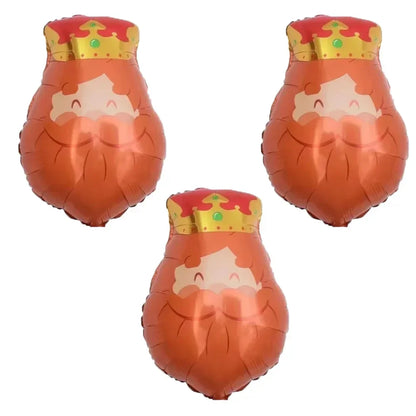 3pcs King Heard Balloons Cartoon King Foil Ball For Happy Birthday Party Baby Shower Decoration Kids Toys Helium Air Globos