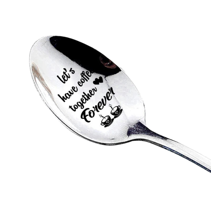 Valentines Day Gift Stainless Steel Milk Coffee Spoons Love Letter Wedding Souvenirs Anniversary Gift for Girlfriend Boyfriend