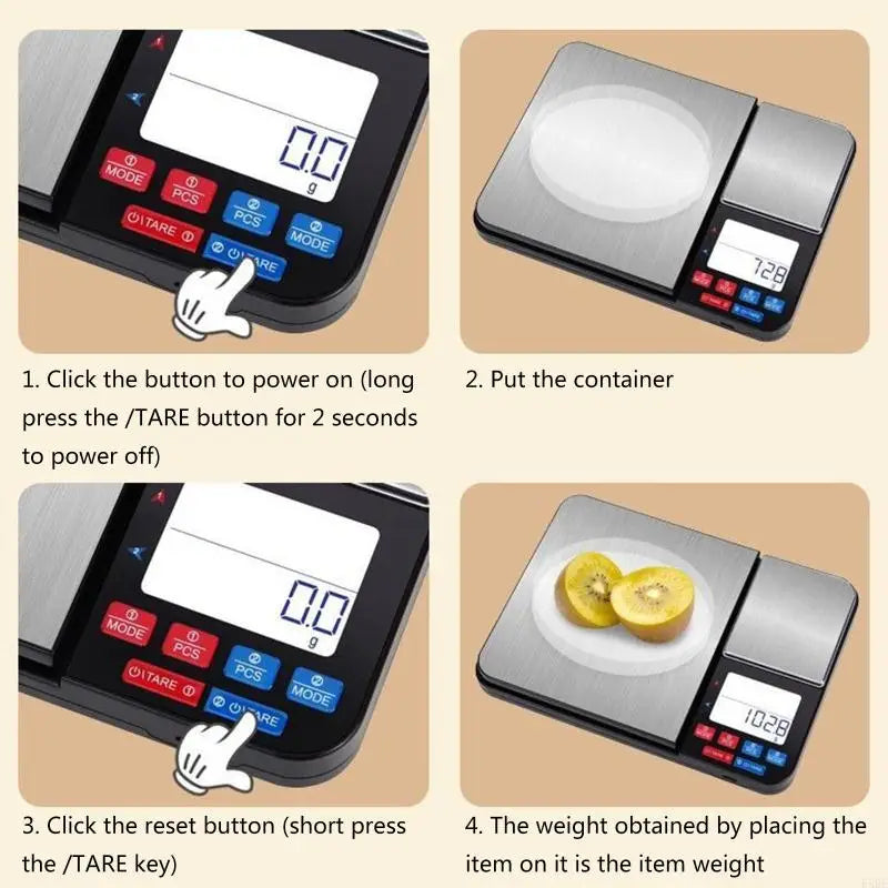 E5BE Dual Platform digital Kitchen &amp; Scale Tare Clear Backlight Dispaly for Smart Counting for Food Ingredients Baking