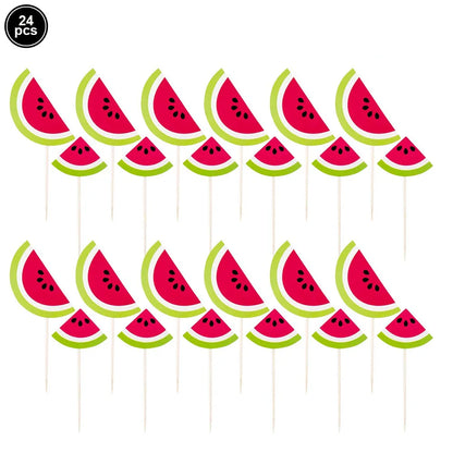 One in a Melon Cupcake Topper Baby Kids 1st Birthday Party Cake Decor Watermelon Themed Party Supplies Baby Shower Girl Birthday